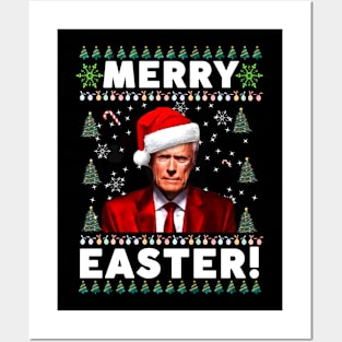 Funny Joe Biden Merry Easter Ugly Christmas Posters and Art
